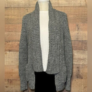 J.Crew Marled Gray Rib Knit Open Sweater Cardigan Chunky Women’s Small